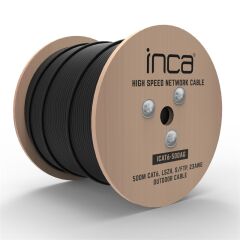 Inca ICAT6-500AG 500 Metre Outdoor S/FTP CAT6 23 AWG LSZH Network Kablosu Siyah