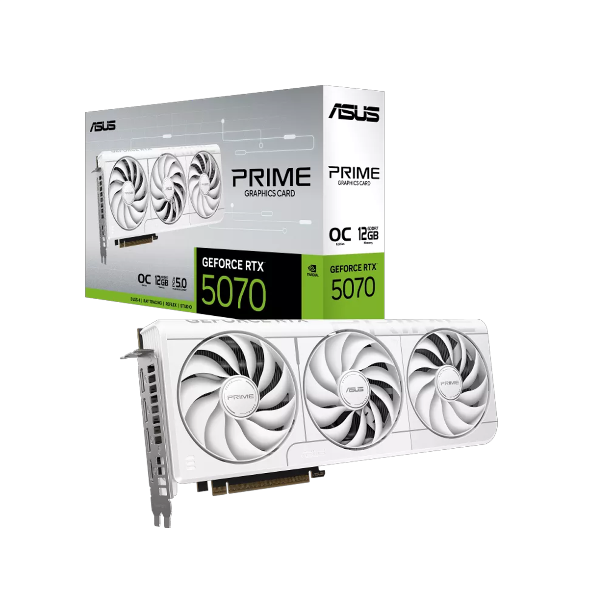 12 GB ASUS PRIME-RTX5070-O12G-WHITE RTX 5070 GDDR7 192bit OC 2xHDMI 3xDP DLSS4 E