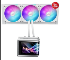 ASUS ROG Ryuo IV SLC 360 ARGB White Edition 360mm AIO Sıvı Soğutucu LCD Ekranlı CPU Cooler Intel AMD Uyumlu Beyaz