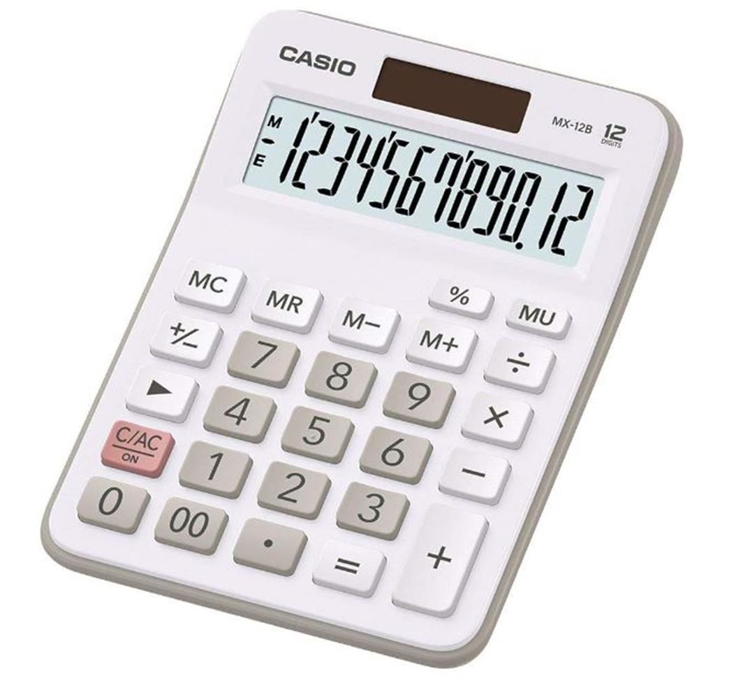 Casio MX-12B-WE 12 Basamaklı Beyaz Masaüstü Hesap Makinesi