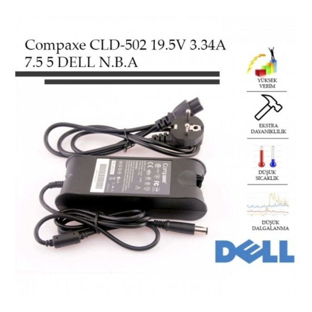 Compaxe CLD-502 65W 19.5V 3.34A 7.4x5.0mm Uç Dell Notebook Şarj Adaptörü Güç Kaynağı