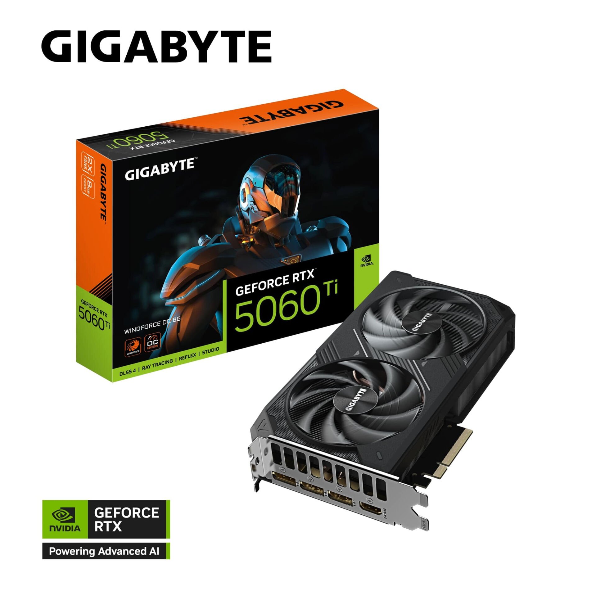 Gigabyte GeForce RTX 5060 Ti Windforce OC 8GB GDDR7 128-Bit GV-N506TWF2OC-8GD Ekran Kartı