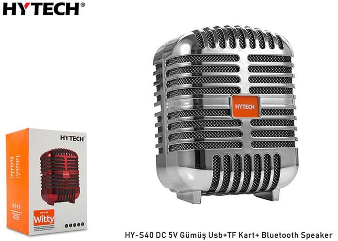 Hytech HY-S40 Gümüş DC 5V USB+TF Kart Destekli Bluetooth Speaker