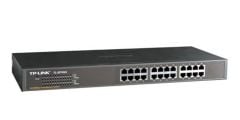 TP‑Link TL‑SF1024D 24 Port 10/100 Mbps Unmanaged Ethernet Switch, Fanless Çelik Kasalı Rack‑Mountable
