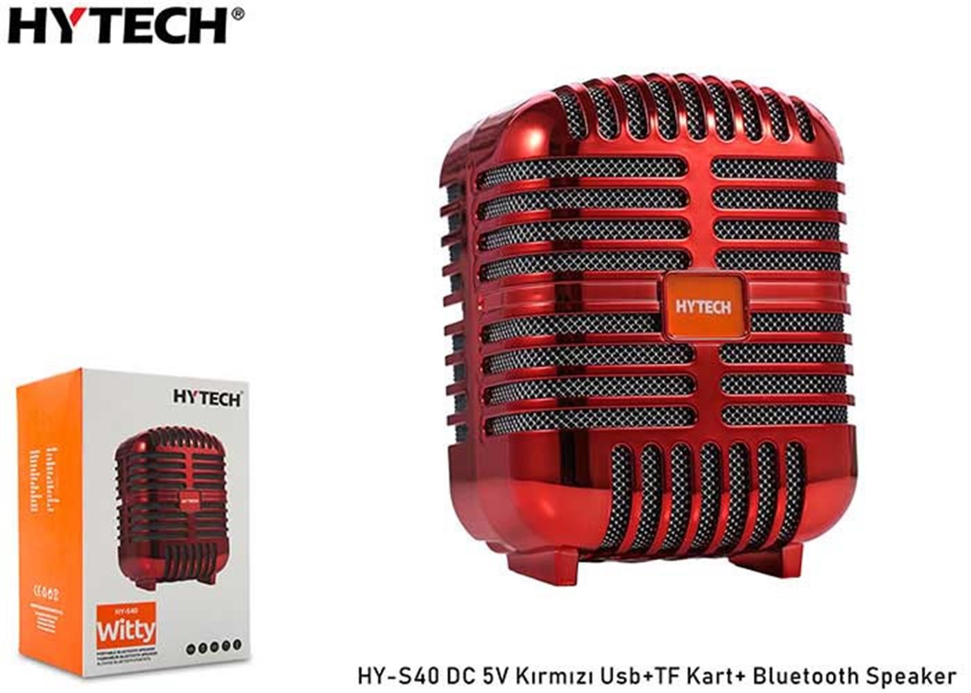 Hytech HY-S40 Kırmızı DC 5V USB+TF Kart Destekli Bluetooth Speaker