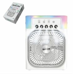 Feny FN-F65 Beyaz RGB Aydınlatma Ultra Sessiz Buharlı 3 Kademeli 1800Mah Şarjlı Masa Fanı