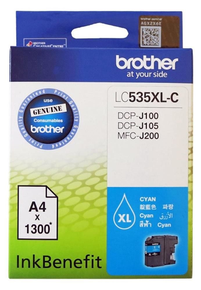 Brother LC535XLC Cyan (Siyan) High Yield Ink Cartridge (1.300 Page)