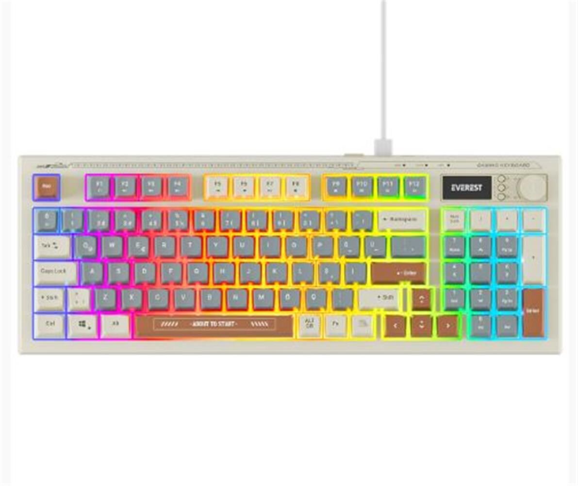 Everest KB-79 Silent Pro Gri-Mavi-Gri-Kahve RGB Q Membrane Sessiz Oyuncu Klavyesi