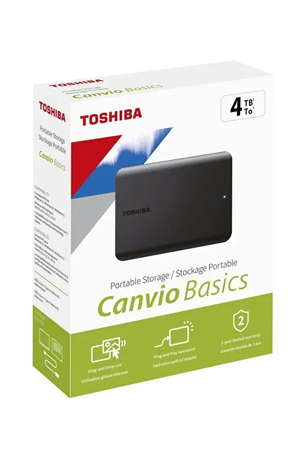 Toshiba Canvio Basics 4TB 2.5'' USB 3.2 Gen 1 Siyah Taşınabilir Disk (HDTB540EK3CA)