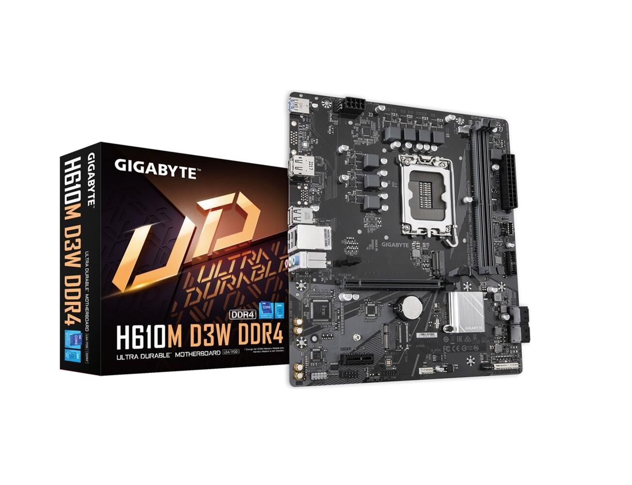 Gigabyte H610M D3W D4 Intel H610 LGA1700 DDR4 3200MHz VGA HDMI M.2 USB 3.2 mATX Anakart