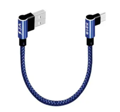 S-LINK SWAPP SW-C757 3A 15cm USB Type-C Lacivert Kılıflı Metal Uçlu Şarj ve Data Kablosu