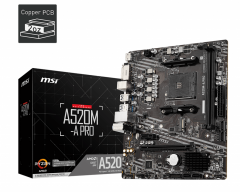 MSI A520M-A PRO DDR4 4600MHZ 1XHDMI 1XDVI 1XM.2 USB 3.2 MATX AM4 (AMD AM4 5000/4000 /3000 SERİSİ İLE UYUMLU)