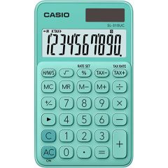 Casio SL-310UC-GN-S-EH 10 Haneli Vergi ve Zaman Hesaplama Fonksiyonlu Cep Tipi Hesap Makinesi - Yeşil