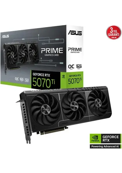 ASUS GEFORCE PRIME-RTX5070TI-O16G 16GB GDDR7 256BIT 1XHDMI 3XDP EKRAN KARTI