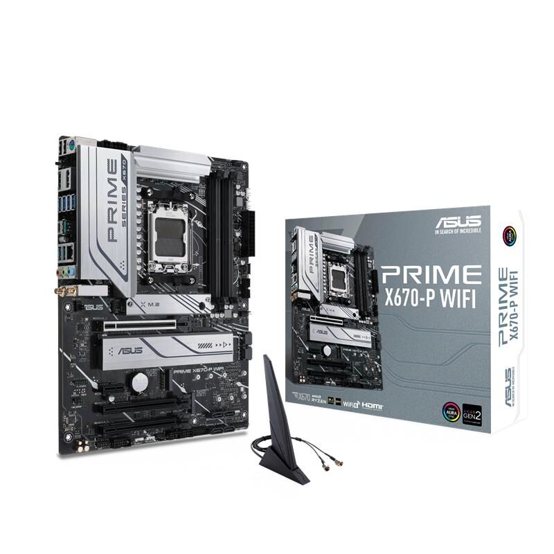 ASUS PRIME X670‑P WIFI DDR5 6400 MHz EXPO OC Destekli 4‑Slot AM5 (AMD Ryzen 7000, 8000, 9000) 3×M.2 PCIE 5.0/4.0 1×HDMI 1×DisplayPort USB 3.2 Gen 2×2 Type‑C Wi‑Fi 6 Ethernet 2.5 Gb ATX Anakart