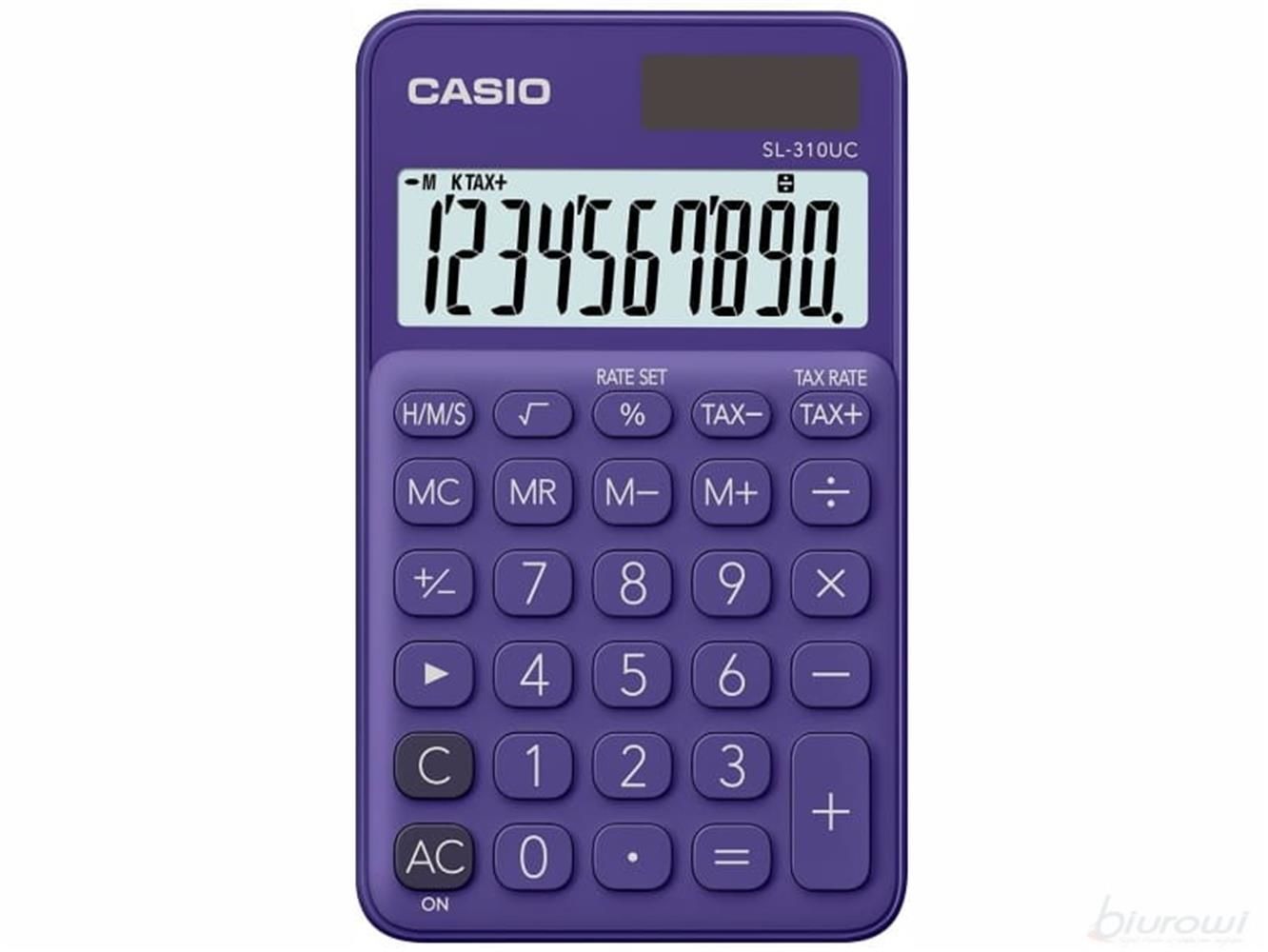 Casio SL-310UC-PL Mor (Purple) 10 Haneli Vergi ve Zaman Hesaplamalı Cep Tipi Hesap Makinesi