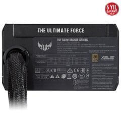 ASUS TUF GAMING 550B 80+ Bronze 550W ATX12V Aktif PFC 6‑Yıl Garantili Askeri Sınıf Bileşenli Çift Rulmanlı 135 mm Fanlı 550W PSU