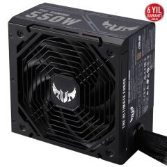 ASUS TUF GAMING 550B 80+ Bronze 550W ATX12V Aktif PFC 6‑Yıl Garantili Askeri Sınıf Bileşenli Çift Rulmanlı 135 mm Fanlı 550W PSU
