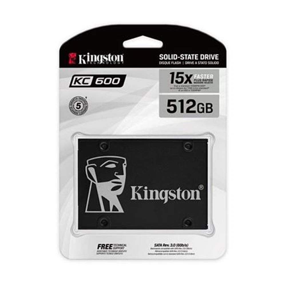 Kingston 512GB KC600 2.5'' SATA 3 SSD (550MB/s Okuma - 520MB/s Yazma) (SKC600-512G)