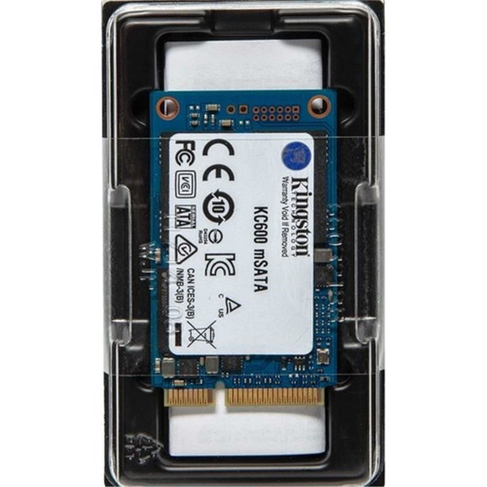 Kingston KC600 256GB mSATA SSD (Okuma 550MB/s - Yazma 500MB/s) SKC600MS-256G