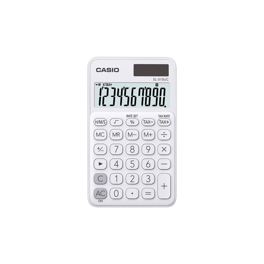 Casio SL-310UC-WE Beyaz (White) 10 Haneli Vergi ve Zaman Hesaplamalı Cep Tipi Hesap Makinesi