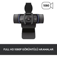 LOGITECH C920S HD Pro Webcam Siyah 960‑001252 Full HD 1080p/30fps Cam + Otomatik Odaklama CMOS Lens + Dual Stereo Mikrofon + USB-A + Gizlilik Kapaklı