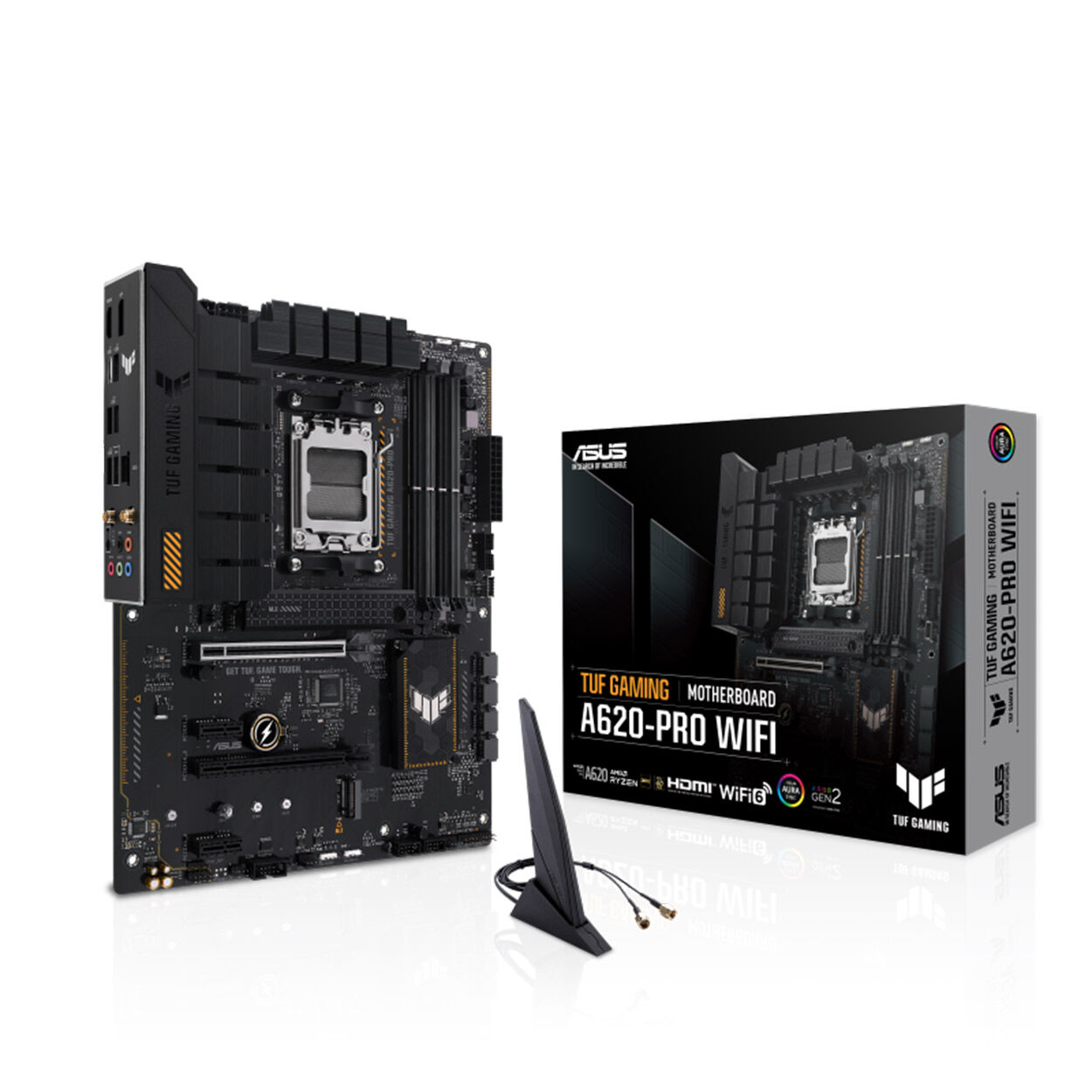 ASUS TUF GAMING A620-PRO WIFI AM5 DDR5 6400 2xM2 USB3.2 AX WF+BT AURA RGB ATX