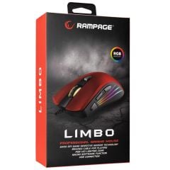 Rampage SMX-R33 LIMBO Makrolu Siyah-Kırmızı 6400 DPI RGB Gaming Mouse