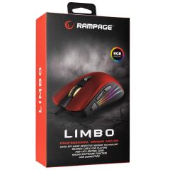 Rampage SMX-R33 LIMBO Makrolu Siyah-Kırmızı 6400 DPI RGB Gaming Mouse