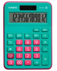 Casio MX-12B-GNRD 12 Haneli Renkli Masaüstü Hesap Makinesi - Yeşil ve Pembe Tuşlu