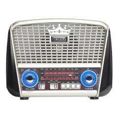 Mikado MDR-8BT PLUS Siyah-Altın Klasik Radyo Solar Panelli USB-TF Destekli Bluetooth