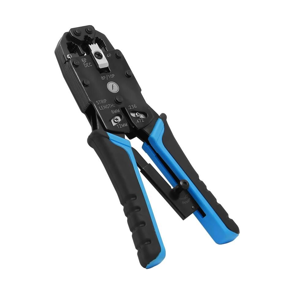 FRISBY FA‑7625P 3 Girişli Sıkma Pensesi RJ‑45 / RJ‑11 / RJ‑12 – Çelik Gövde, Kablo Soyucu & Kesici Özellikli