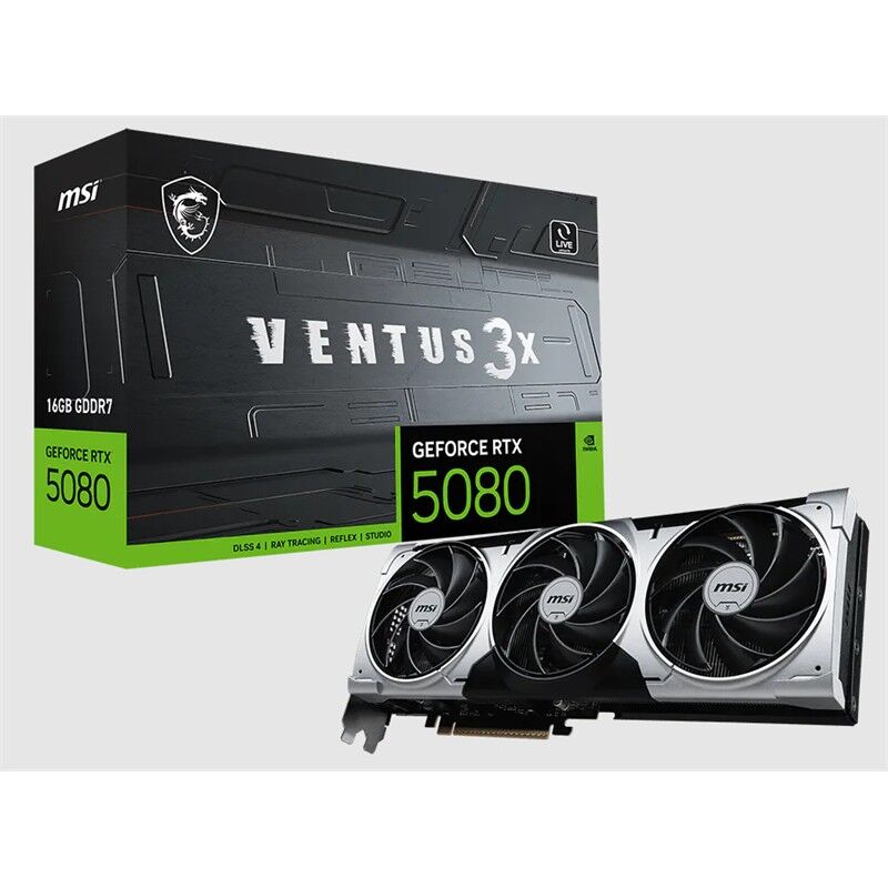 MSI GeForce RTX 5080 16G VENTUS 3X OC PLUS 16GB GDDR7 256 Bit DLSS 4 Ekran Kartı