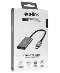 S-link SWV-USBC028 USB Type-C to HDMI 4K 30Hz Alüminyum Gövde Görüntü Adaptörü