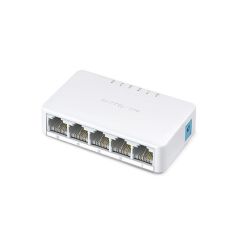 Tp‑Link Mercusys MS105 5 Port 10/100 Mbps Unmanaged Desktop Switch Plastik Kasa 5×RJ‑45 Auto‑Negotiation Auto‑MDI/MDIX 82×49×21 mm