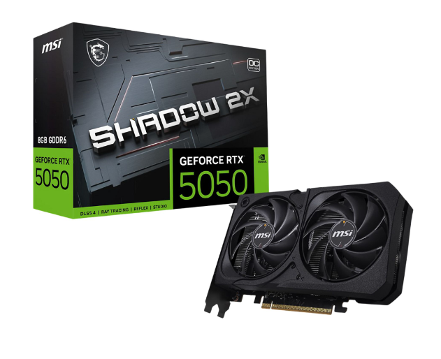 MSI GeForce RTX 5050 Shadow 2X OC 8GB GDDR6 128-bit PCIe 5.0 x16 Ekran Kartı (3x DisplayPort 1x HDMI)