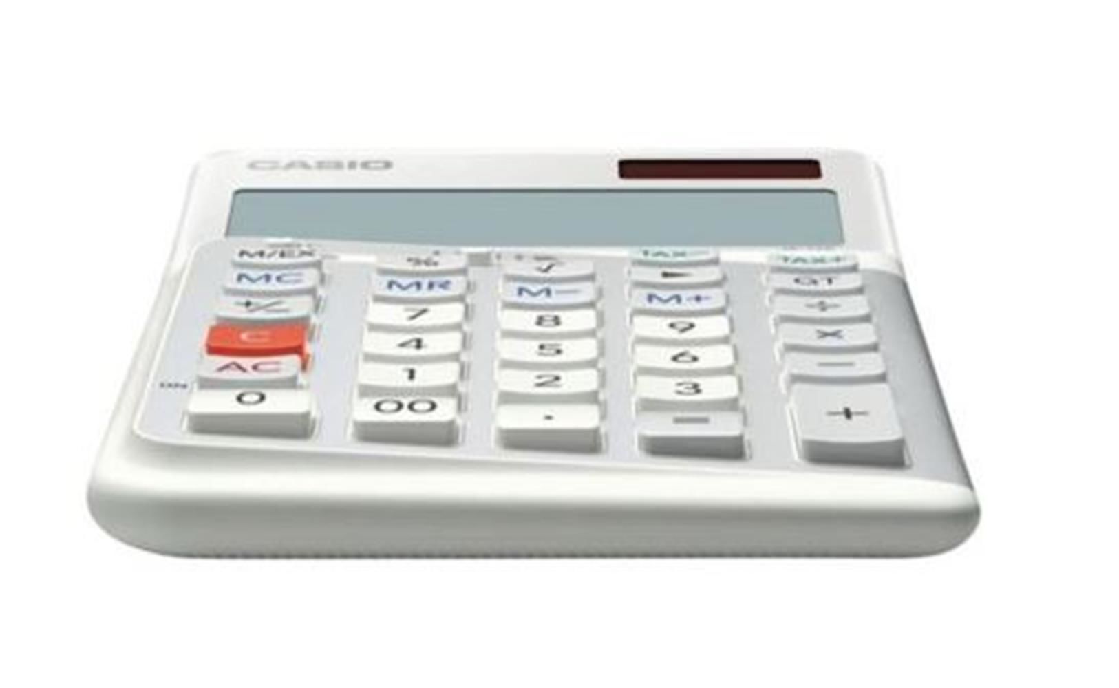 Casio JE-12E-WE Beyaz 12 Haneli Ergonomik Tuş Dizilimli Masaüstü Hesap Makinesi