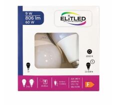 Elitled 9W LED Standart Ampul E27 Duy Beyaz Işık (6500K) 2'li Avantaj Paketi