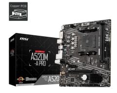 MSI A520M‑A PRO AMD Socket AM4 DDR4 4600(OC) / 1866 MHz M.2 Turbo, Micro‑ATX Anakart