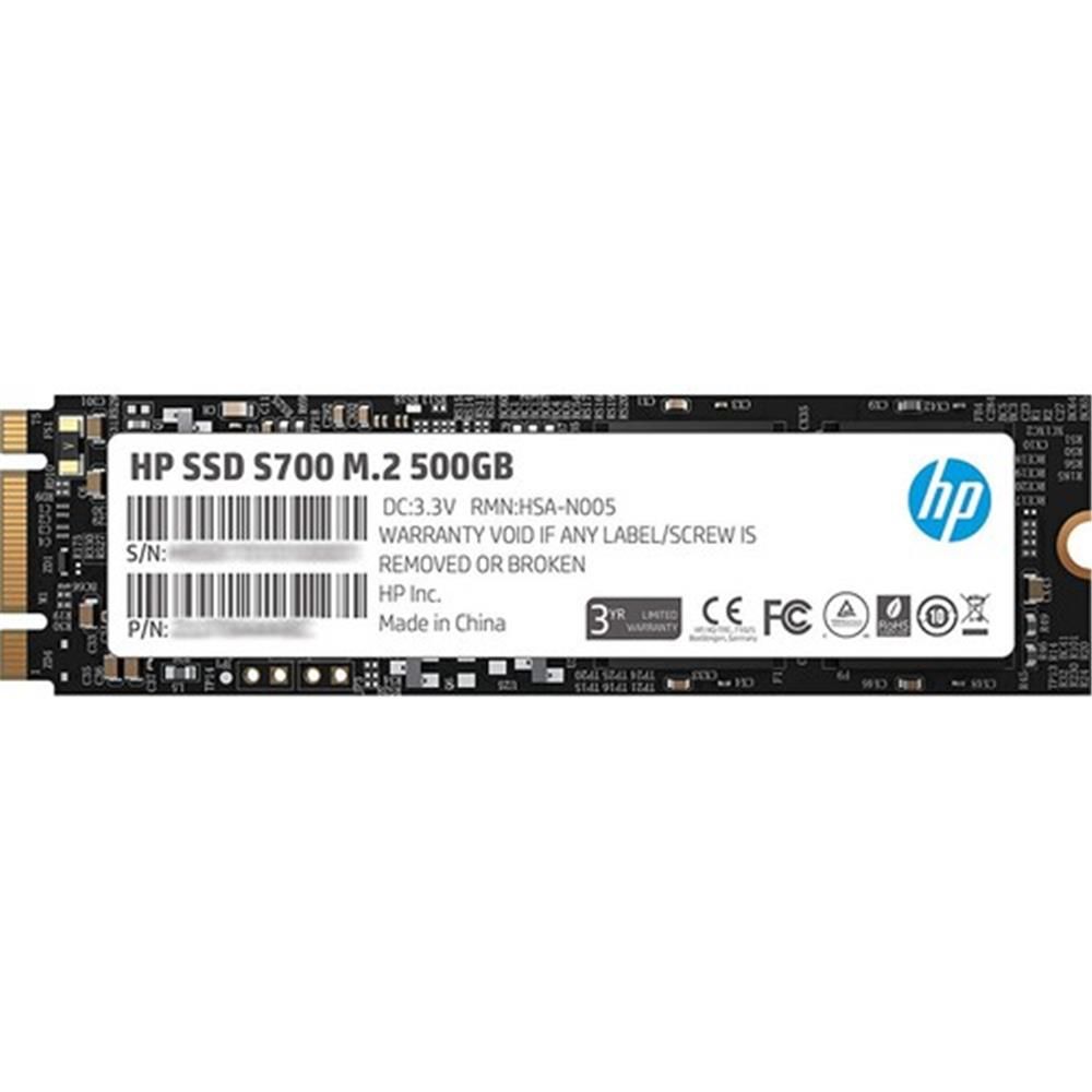 HP S700 500GB M.2 2280 SATA III 6 Gb/s 3D TLC NAND DRAM‑less SSD (Model 2LU80AA) – 560 MB/s Okuma, 510 MB/s Yazma, 70K/85K IOPS, 2M saat MTBF