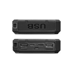 S-link SL-P120 12000mAh PRM 2-USB+Type-C+Micro Led Lamba+1.2W Solar Panelli Siyah Taşınabilir Powerbank