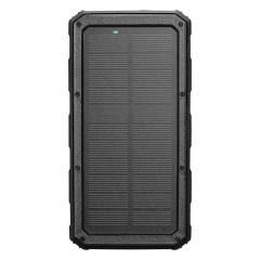 S-link SL-P120 12000mAh PRM 2-USB+Type-C+Micro Led Lamba+1.2W Solar Panelli Siyah Taşınabilir Powerbank