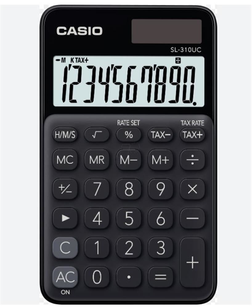 Casio SL-310UC-BK Siyah (Black) 10 Haneli Vergi ve Zaman Hesaplamalı Cep Tipi Hesap Makinesi