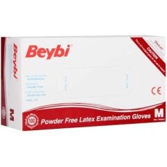 Beybi Lateks Pudrasız (M) Medium Beden Muayene Eldiven 100lü Paket