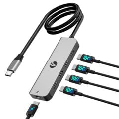 Vcom CUE11S-Gray Type-C to 4-USB-C (10Gbps) + PD 3.0 100W Çoklayıcı