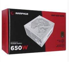 Rampage RMP-600-80P 600W 80Plus Bronze 12cm Fan Aktif PFC Beyaz Power Supply