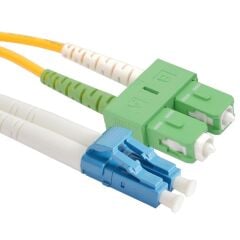 URANIUM SC‑LC OM3 Duplex Multimode (50/125 µm) Fiber Optik Patch Cord 1 Metre – SC Erkek üzerinden LC Erkek, OM3, DX (Type B), Aqua LSZH Kablo