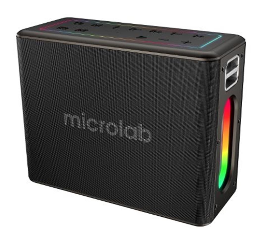 Microlab M60 Vega 15000mAh Batarya Wireless Mikrofonlu Siyah Gri USB + TF Kart + Bluetooth Powerbank