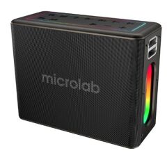 Microlab M60 Vega 15000mAh Batarya Wireless Mikrofonlu Siyah Gri USB + TF Kart + Bluetooth Powerbank