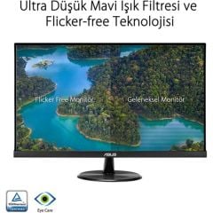 Asus 27'' VP279HE 75Hz 1ms (HDMI+Analog) Çerçevesiz Full HD IPS VESA Monitör